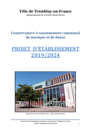 Couverture de Le projet d'établissement