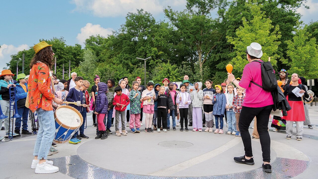 L'orchestre a été rejoint par les chorales dans le parc de Tremblay.